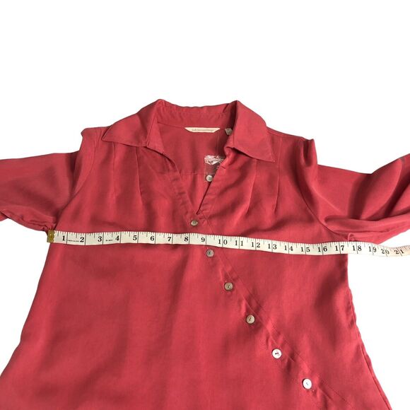 Soft Surroundings Top Womens XS Pink Asymmetrical Washed Tunic Lagenlook Blouse - Picture 15 of 16